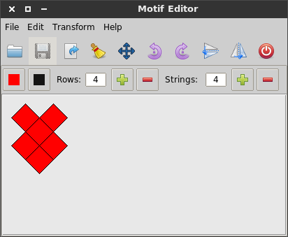 Two-colored motif editor window