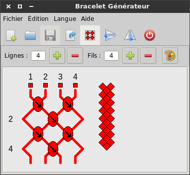 Fenêtre principale de Bracelet Générateur